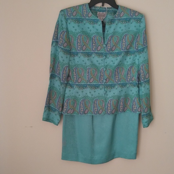 ADRIANNA PAPELL| Women 100% Silk | A-line Full| 8| Paisley| Skirt Sets | - Picture 2 of 15